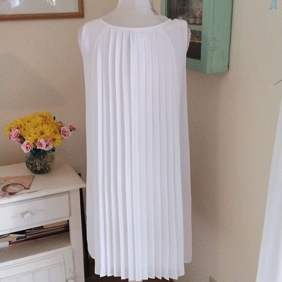 Lands' End White Knife Pleated Dressy Dress - Picture 4 of 11